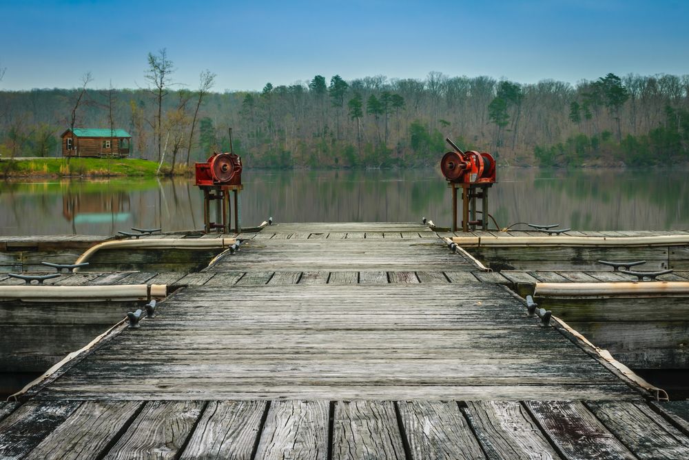 Boat dock at Deam Lake State Recreational Area