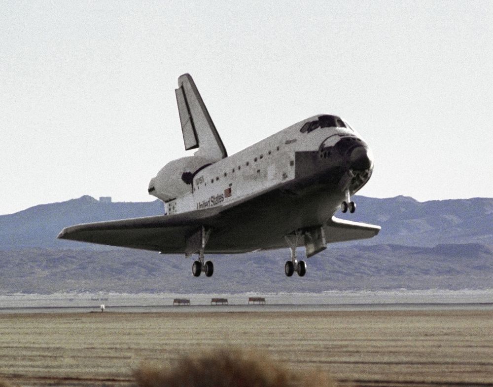 An aircraft taking-off at Edwards Air Force Base