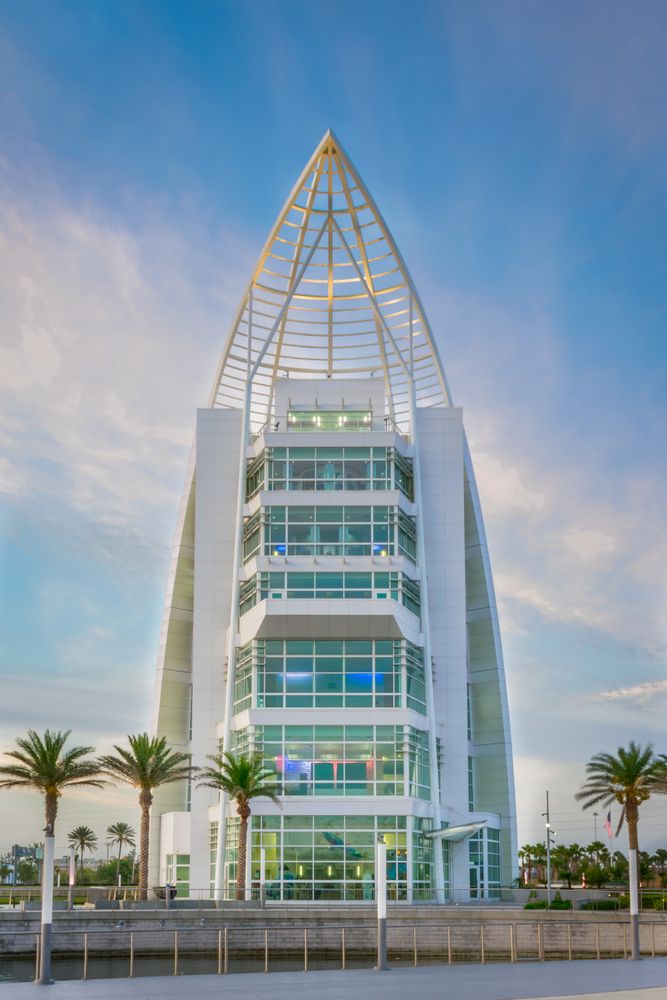 Front view of Exploration Tower's exterior