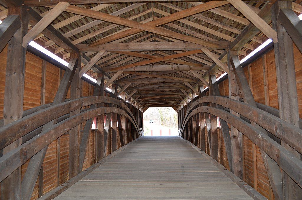 Interior of Gilpin's Falls Covered Bridge