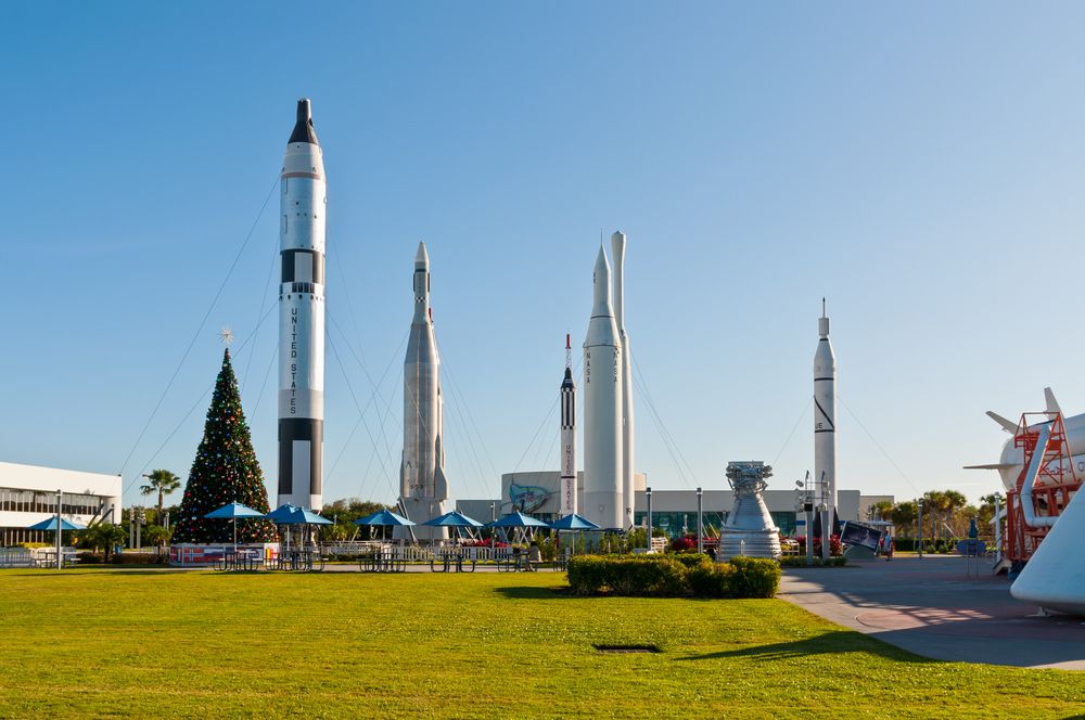 Rockets on Kennedy Space Center grounds