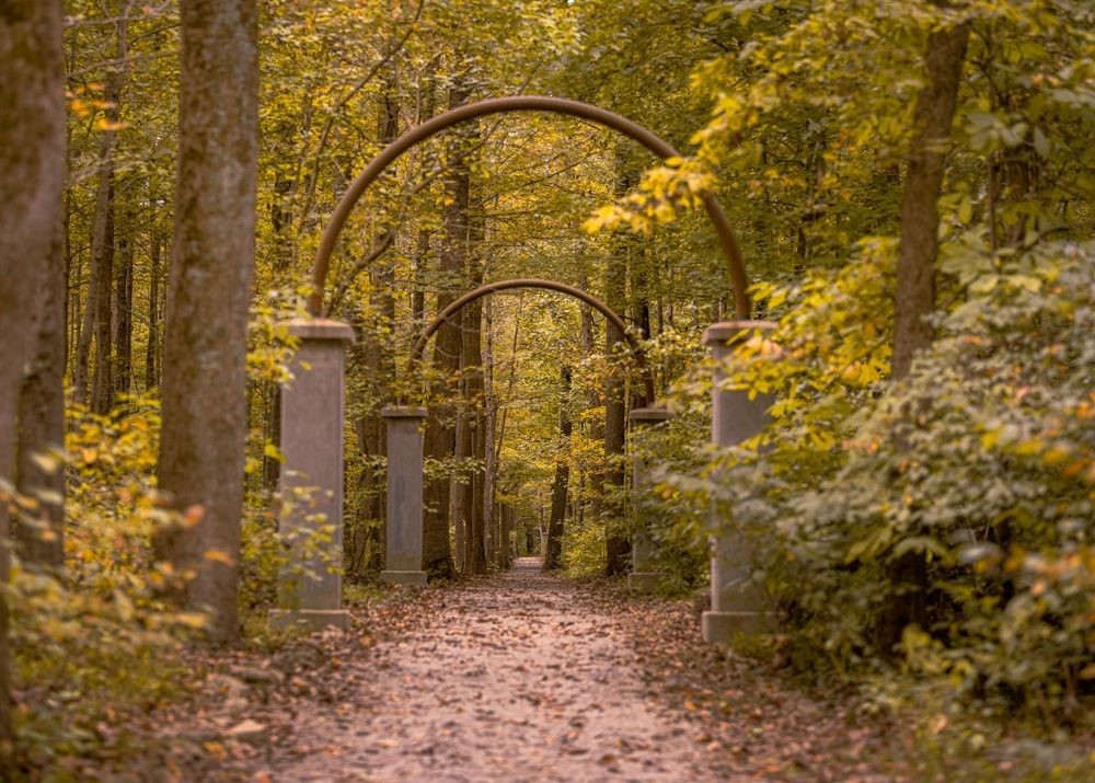 Walkway arches at Rose Island Abandoned Theme Park