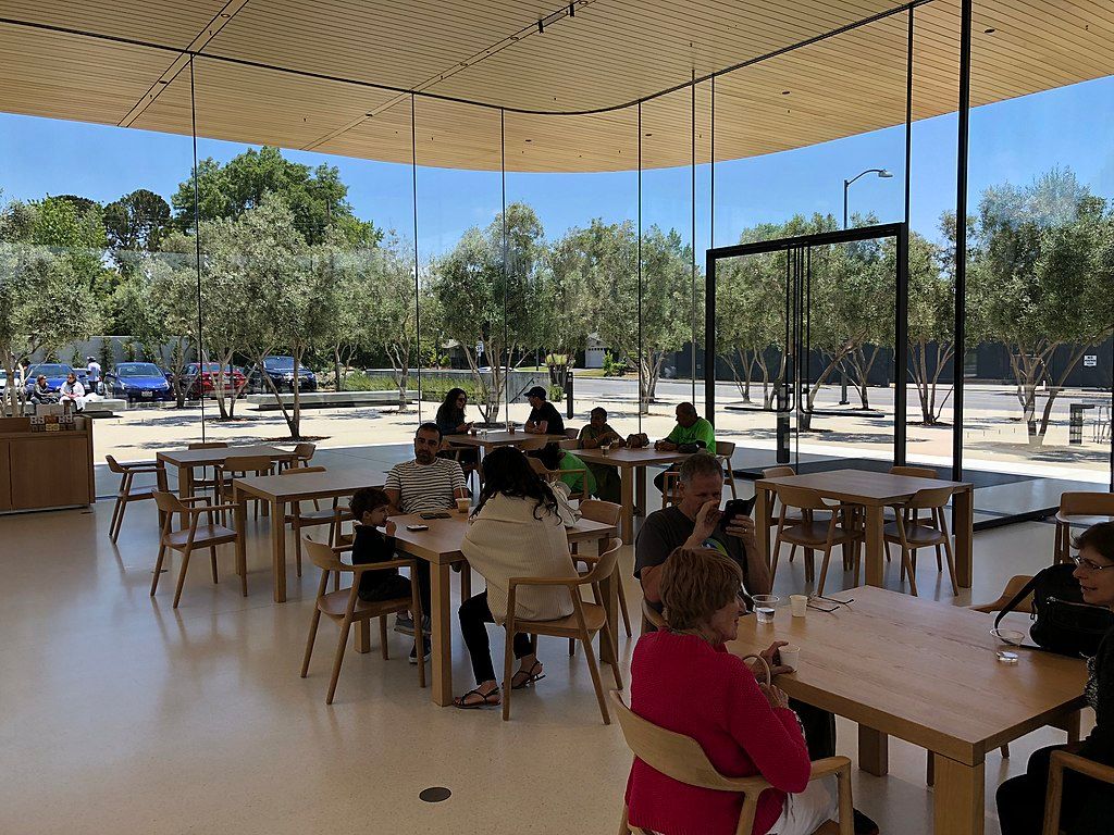 People in Apple Park Visitor Center