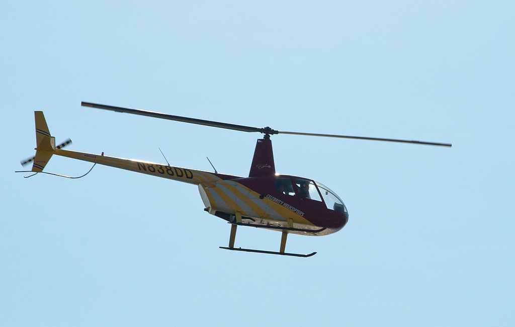 A Celebrity Helicopter mid-air