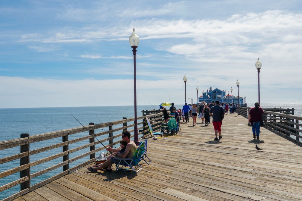 People fishing on Oceanside Pier