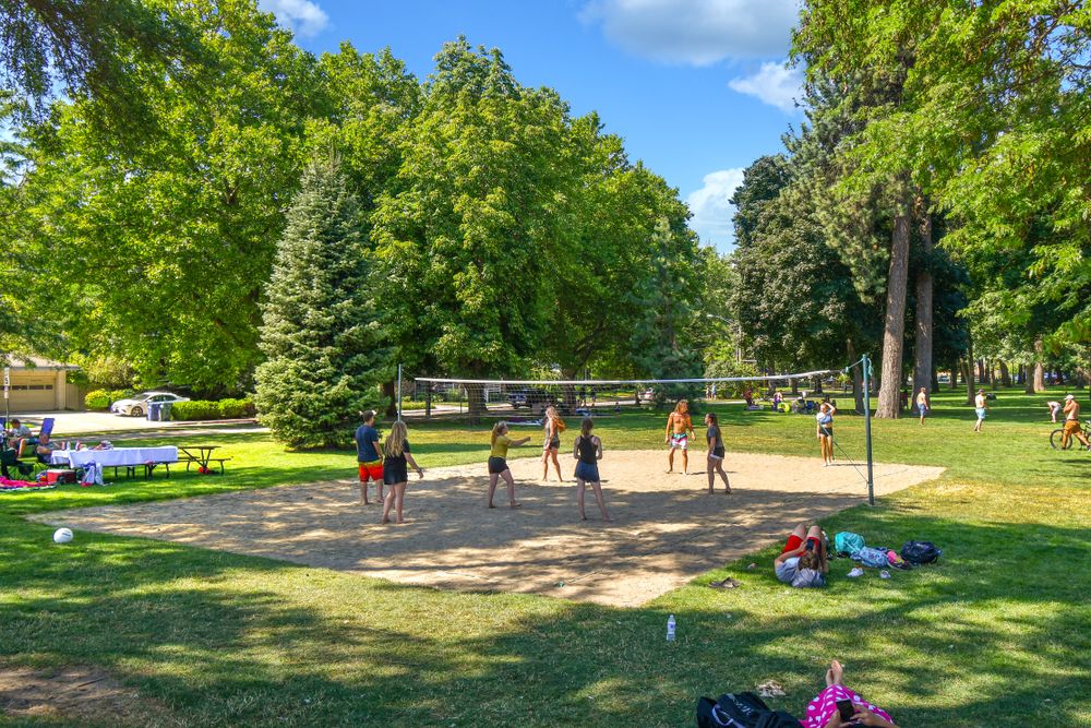 People playing volleyball at Coeur d'Alene City Park