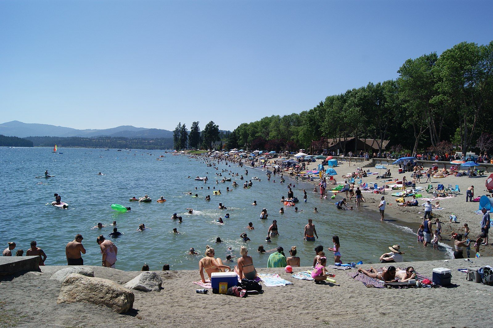 People swimming at Coeur d'Alene City Park