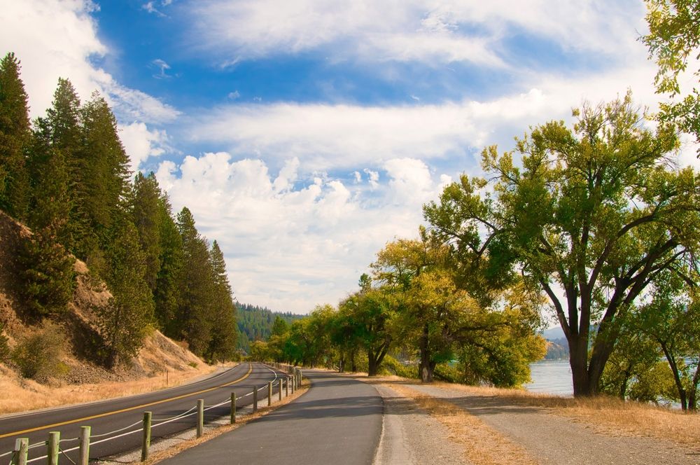 View of the paved North Idaho Centennial Trail