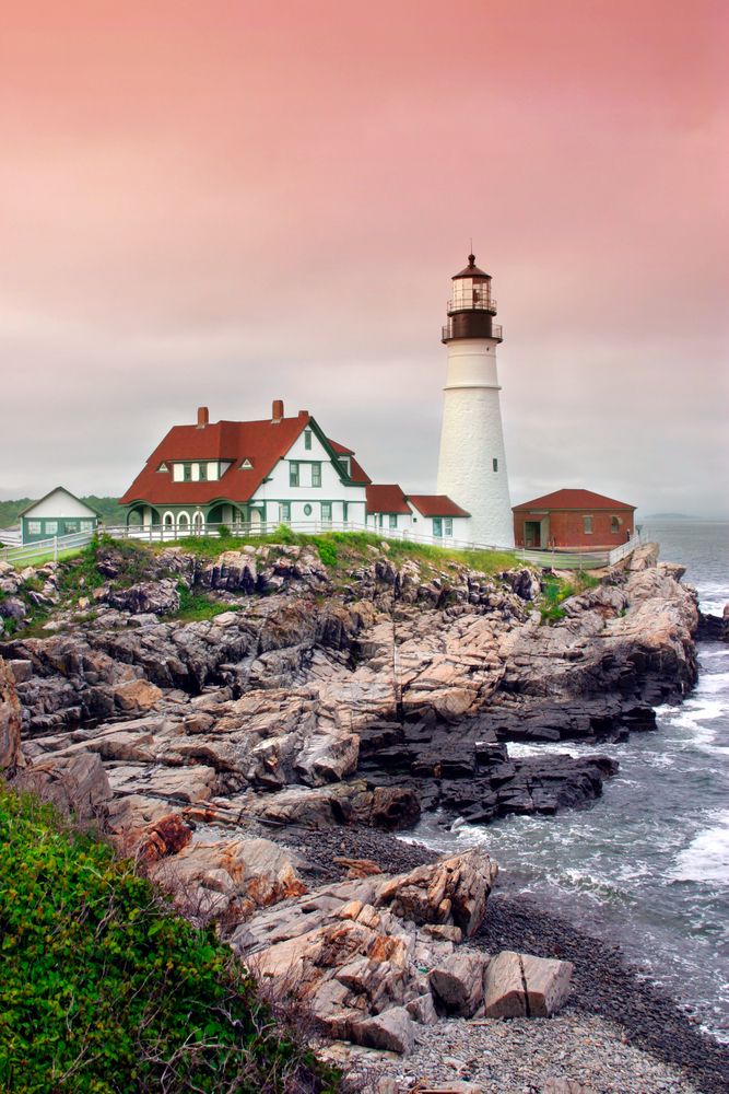 Scenic view of the Portland Head Lighthouse