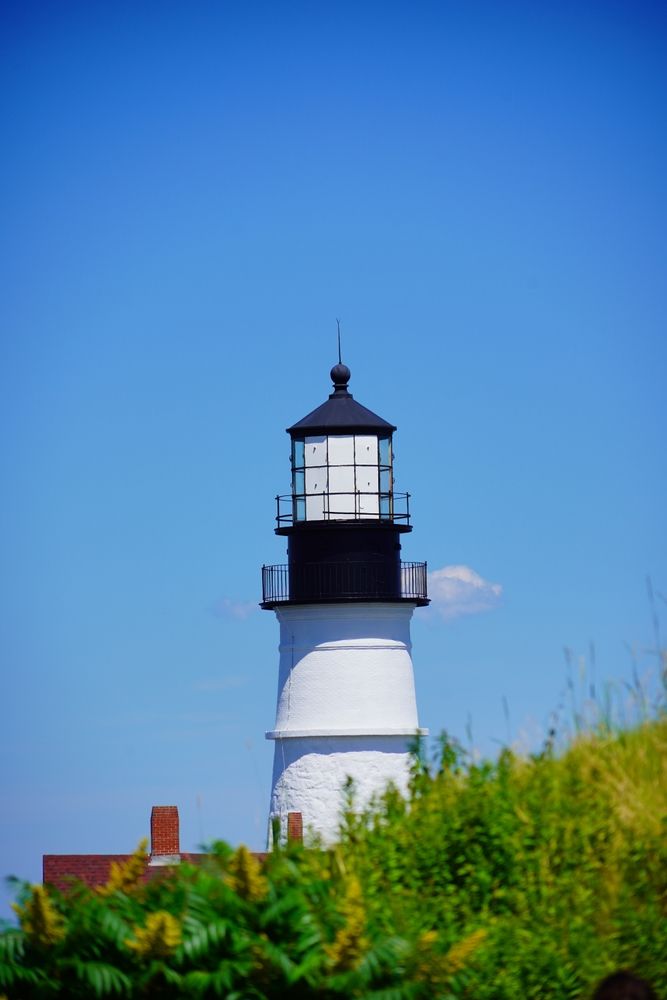 Top part of the Portland Head Lighthouse