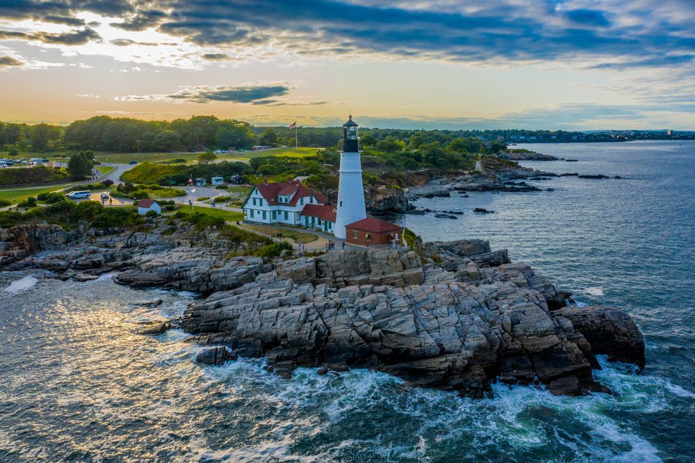 Aerial view of the Portland Head Lighthouse