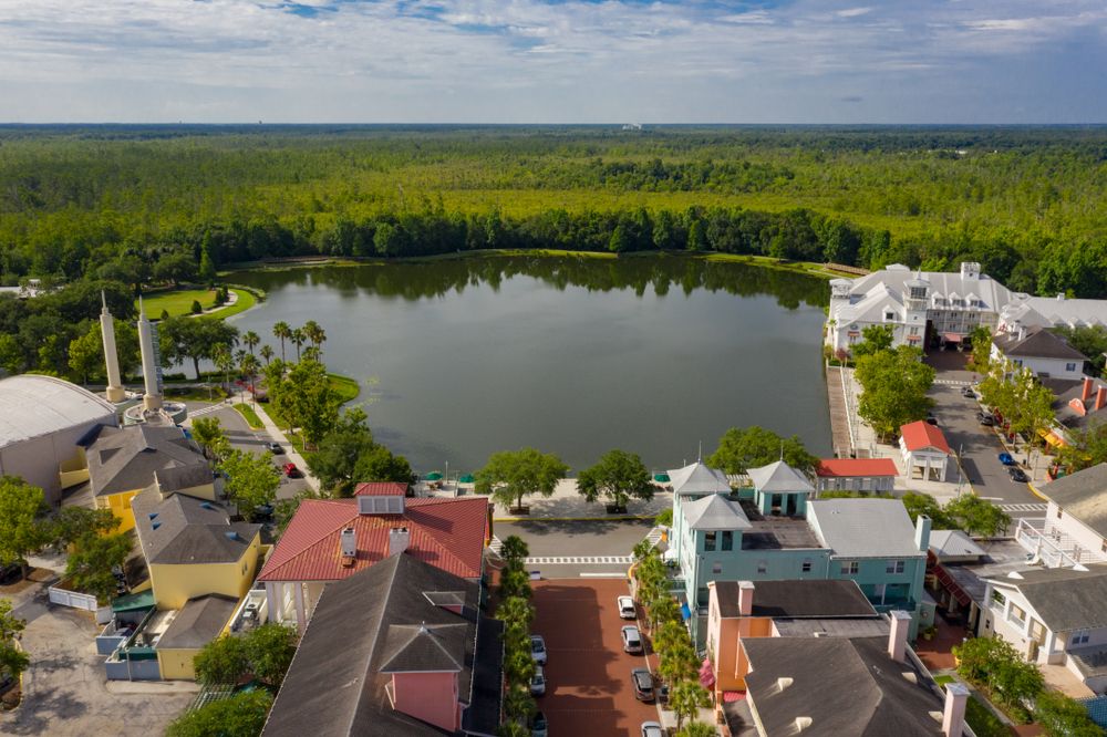 High angle view of Lake Rianhard