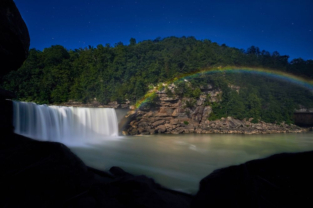 View of a Cumberland Falls Moonbow