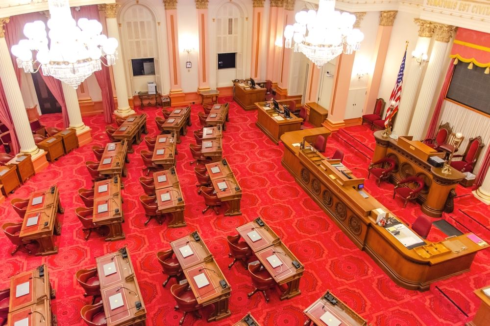 Senate chamber in the California State Capitol Museum