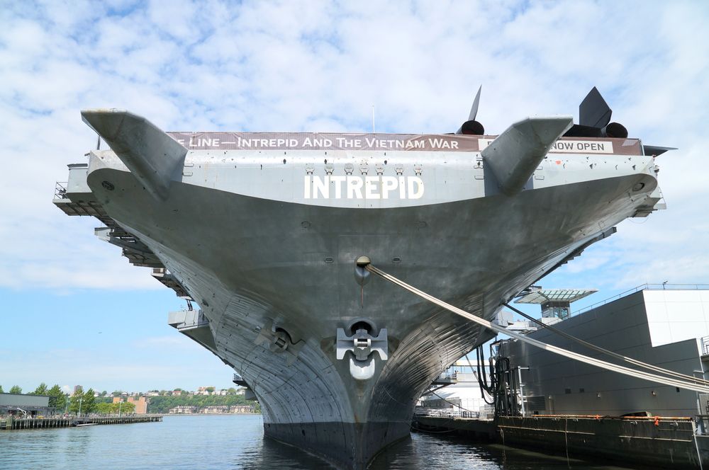 Front exterior of Intrepid Sea, Air & Space Museum