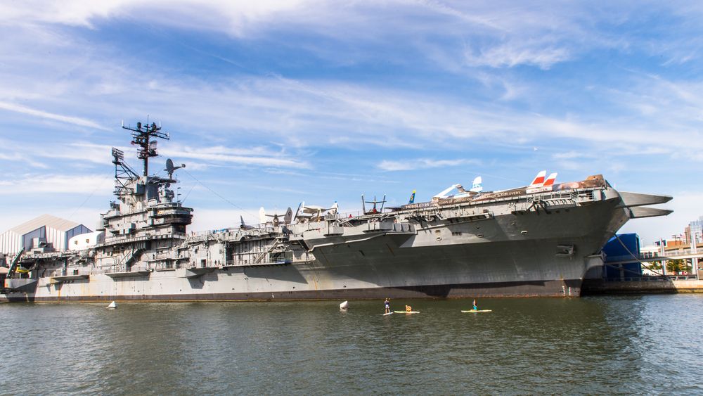 Side exterior of Intrepid Sea, Air & Space Museum