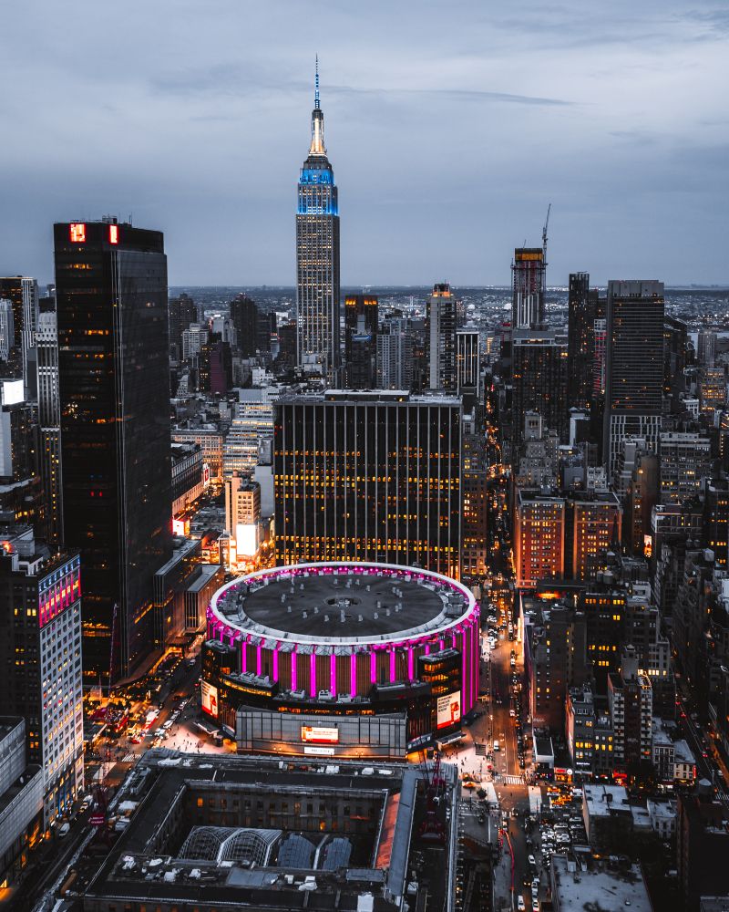 Aerial view of Madison Square Garden