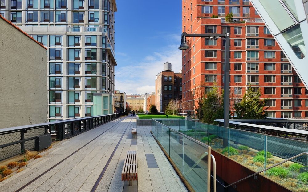 Empty walkway of The High Line