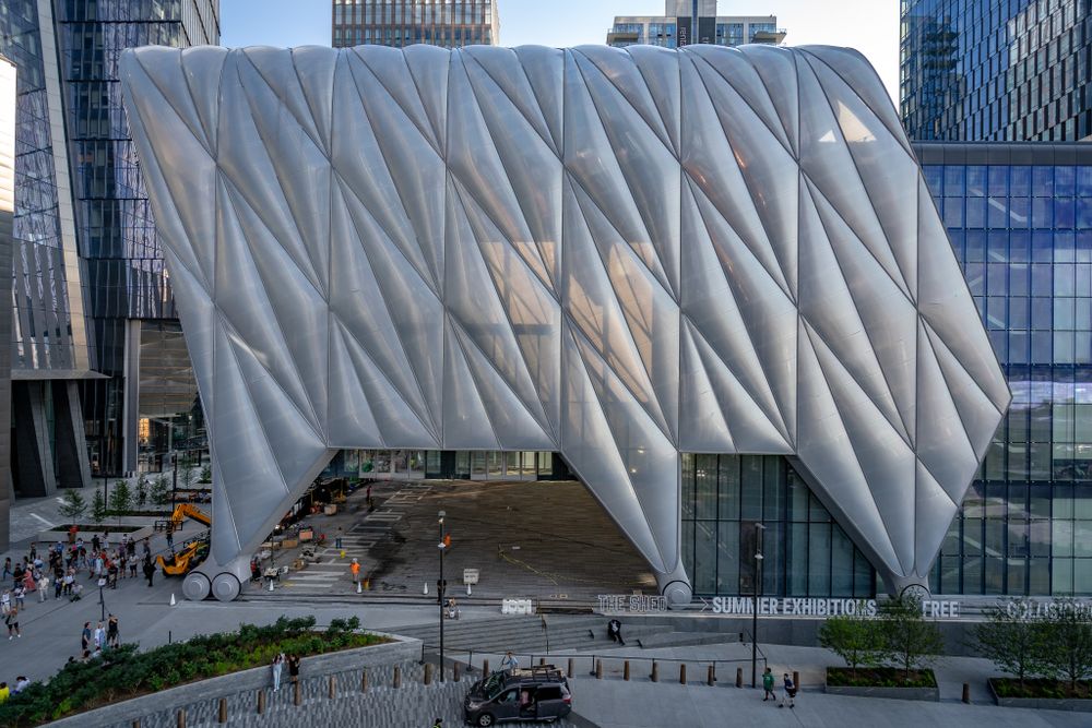 Side exterior of The Shed Arts Center