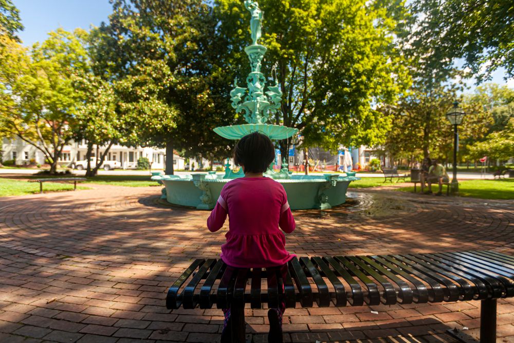 A kid at Fountain Park