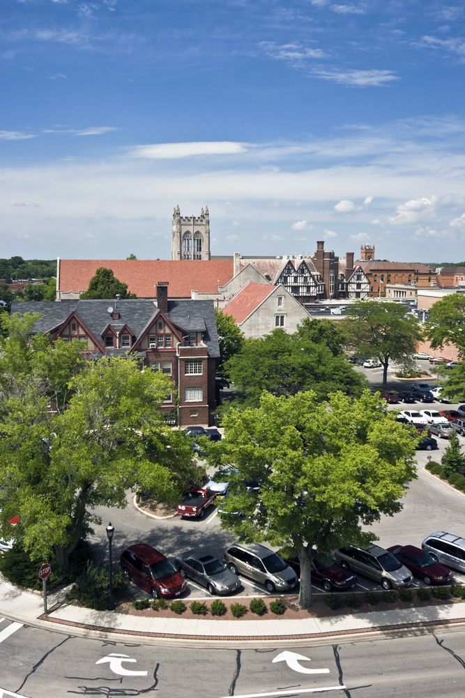 Aerial view of Downtown Champaign