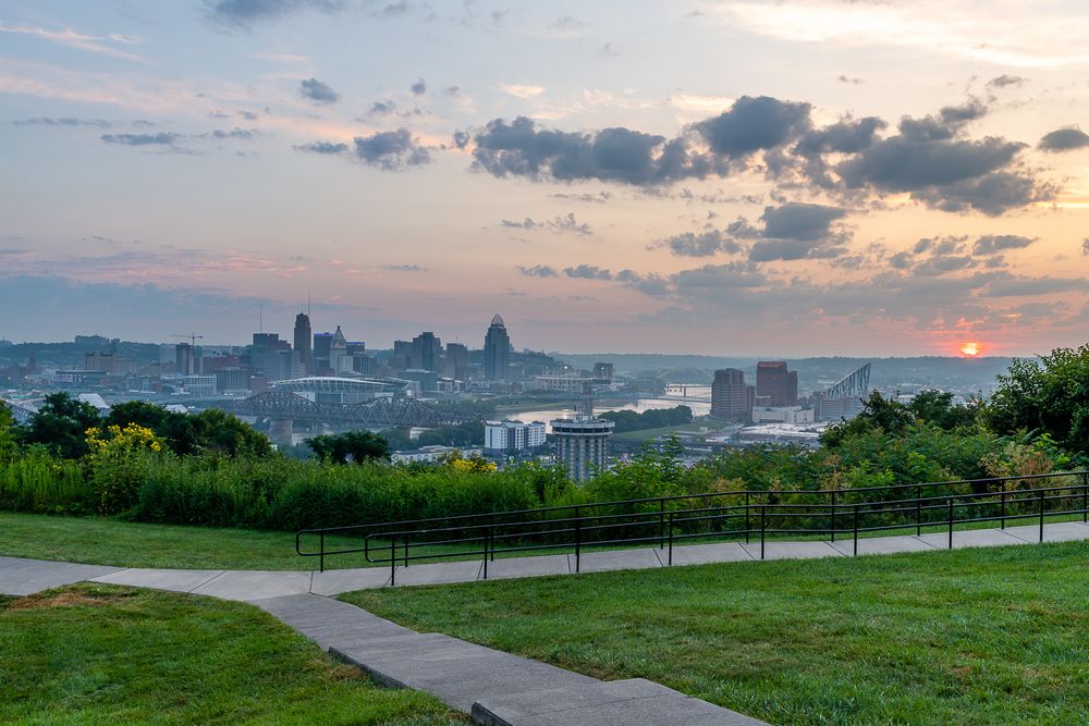 View of Cincinnati skyline from Devou Park