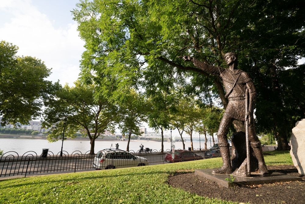 A statue at George Rogers Clark Park