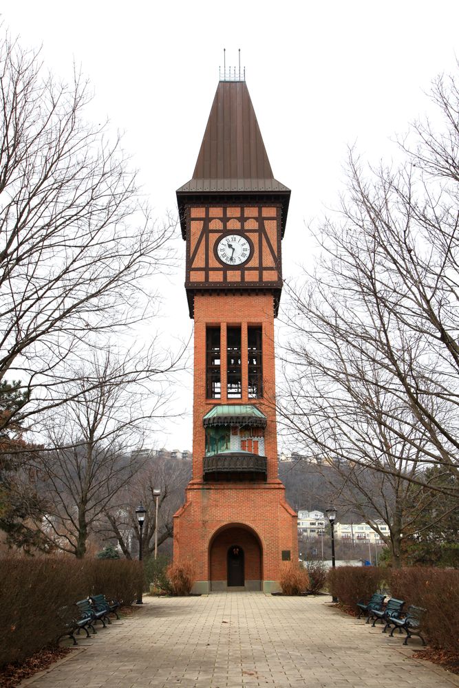 Historic clock tower of Goebel Park