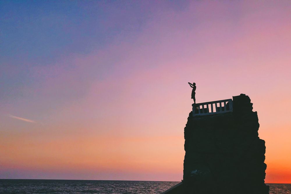 A Cliff Diver at El Clavadista