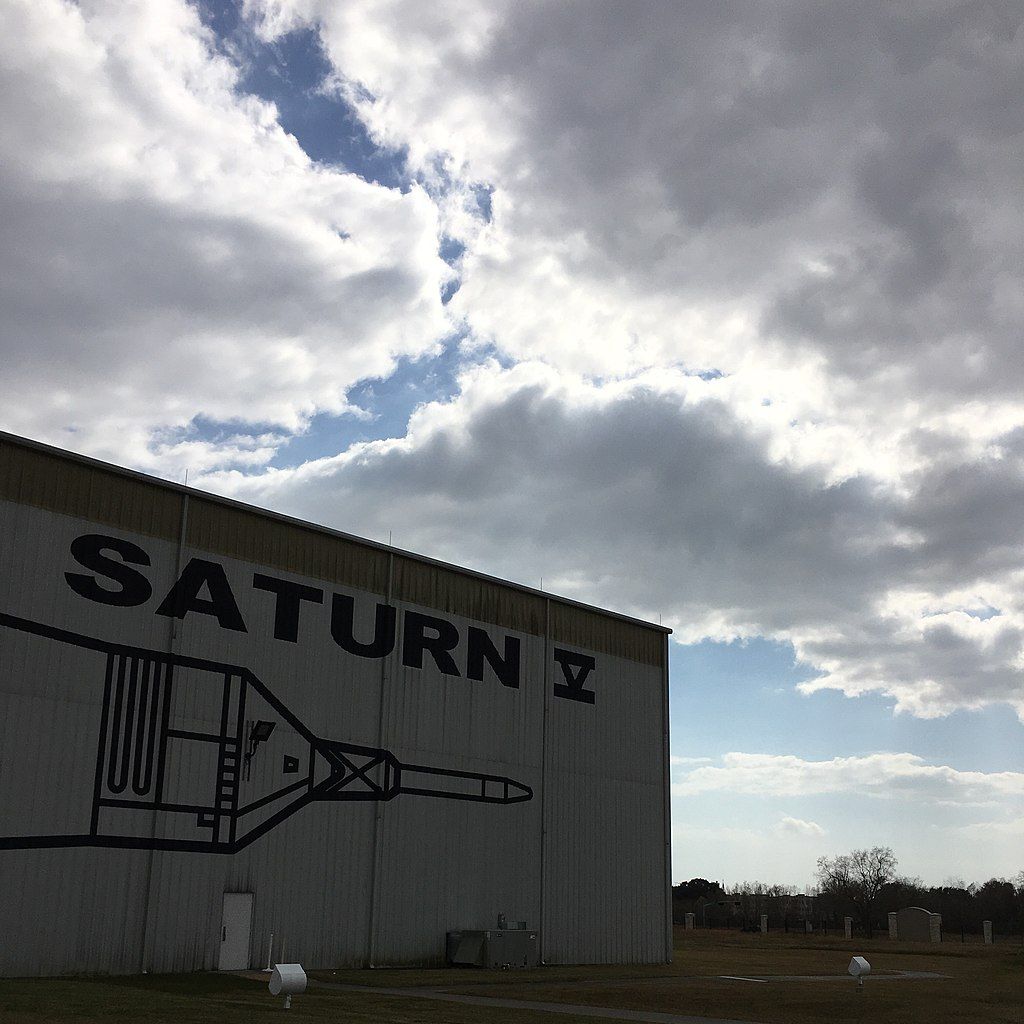 Exterior of the JSC Saturn V Rocket building