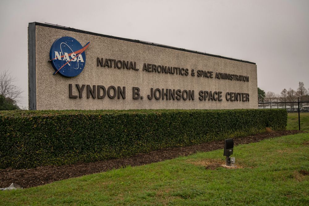 Welcome sign of Lyndon B. Johnson Space Center