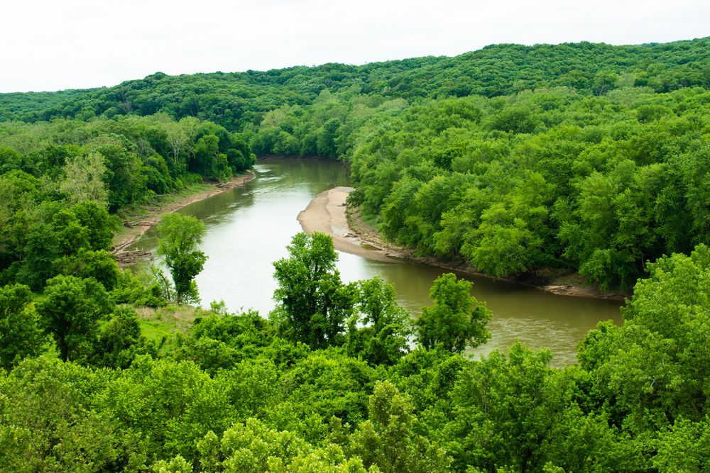 Aerial view of Meramec River