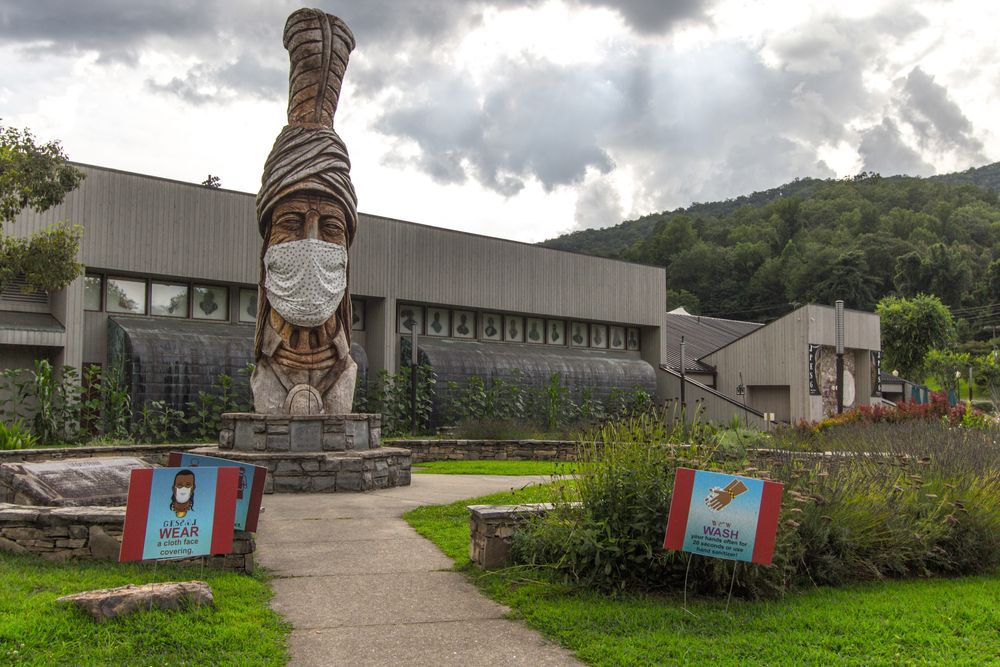 Museum of Cherokee Indian's totem pole