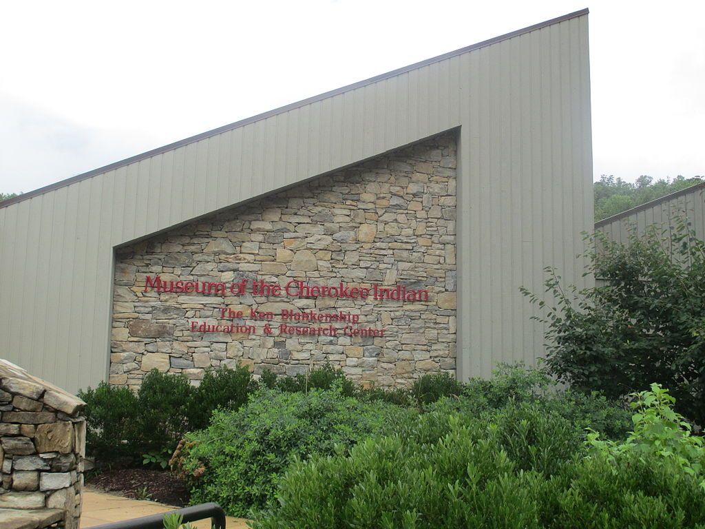 Building sign of Museum of Cherokee Indian