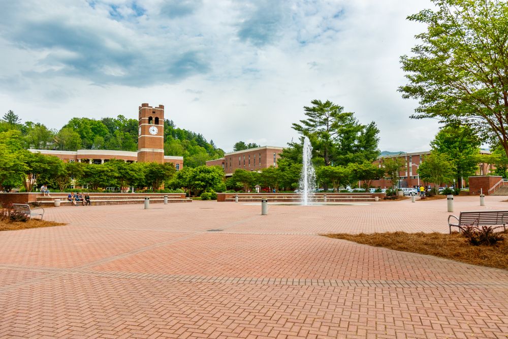 Central plaza in Western Carolina University