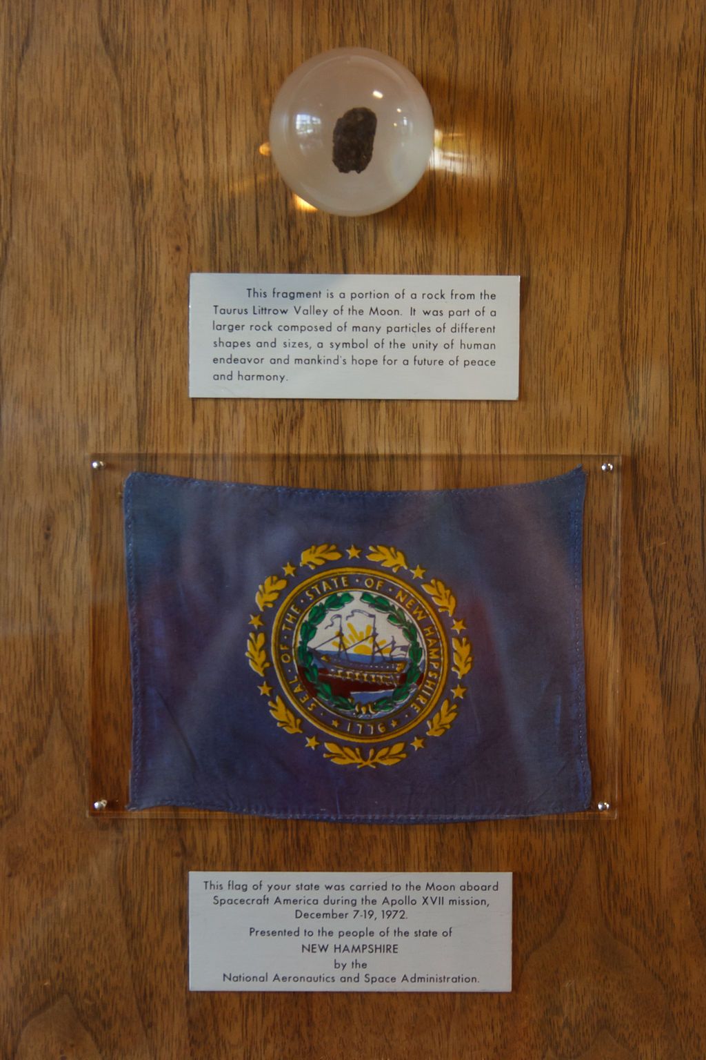 Moon rock displayed in McAuliffe-Shepard Discovery Center