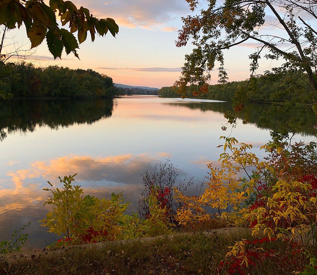 Sunset reflecting on Merrimack River