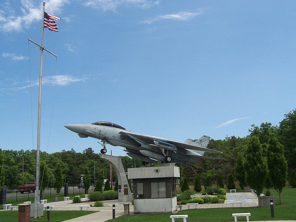 The Grumman F-14 Tomcat displayed at Grumman Memorial Park
