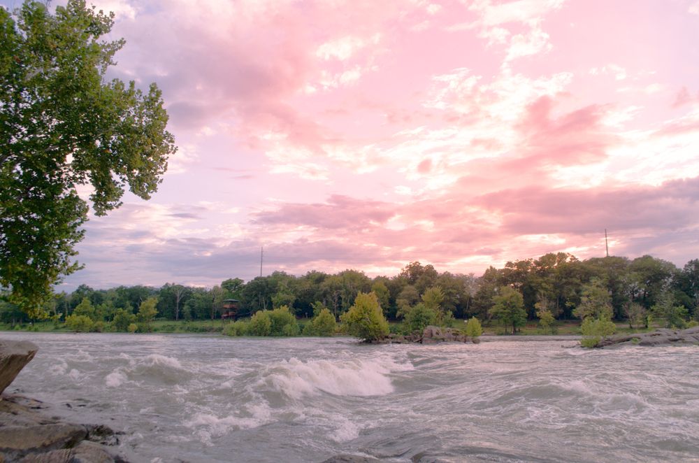 Beautiful sunset over Chattahoochee River