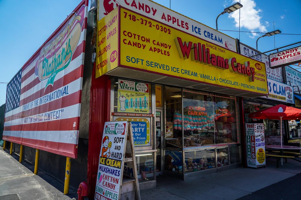 Exterior of Williams Candy store