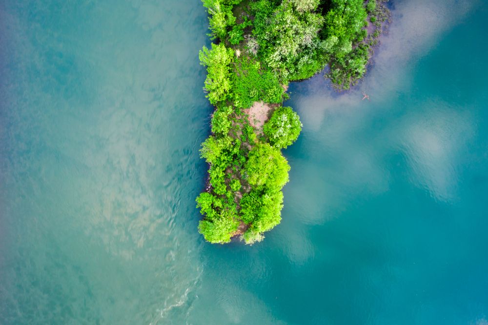 Aerial view of Willamette River