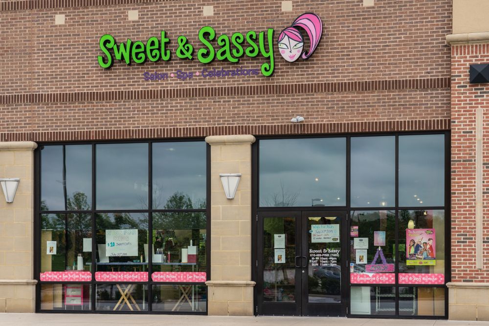 Exterior of Sweet and Sassy salon at Providence Town Center