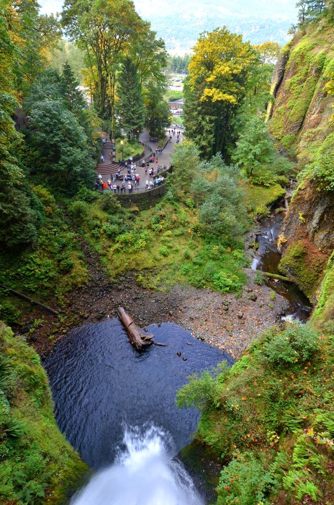 Looking down from Multnomah Falls