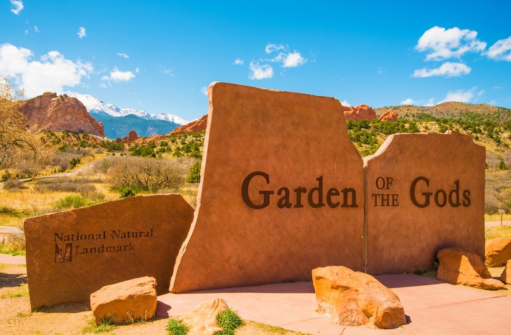 Welcome sign of the Garden of the Gods