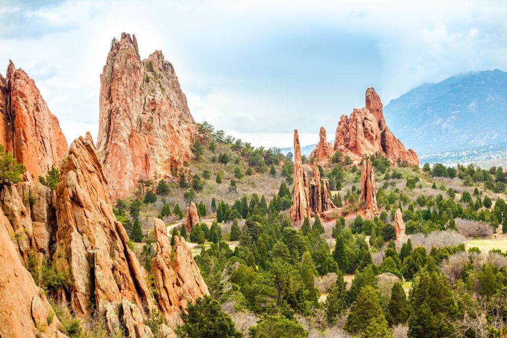 Scenic view of Garden of the Gods