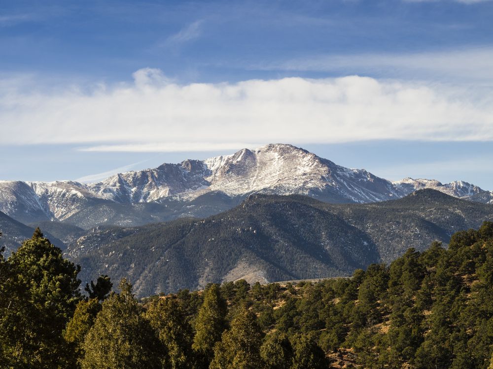 Daytime view of Pikes Peak