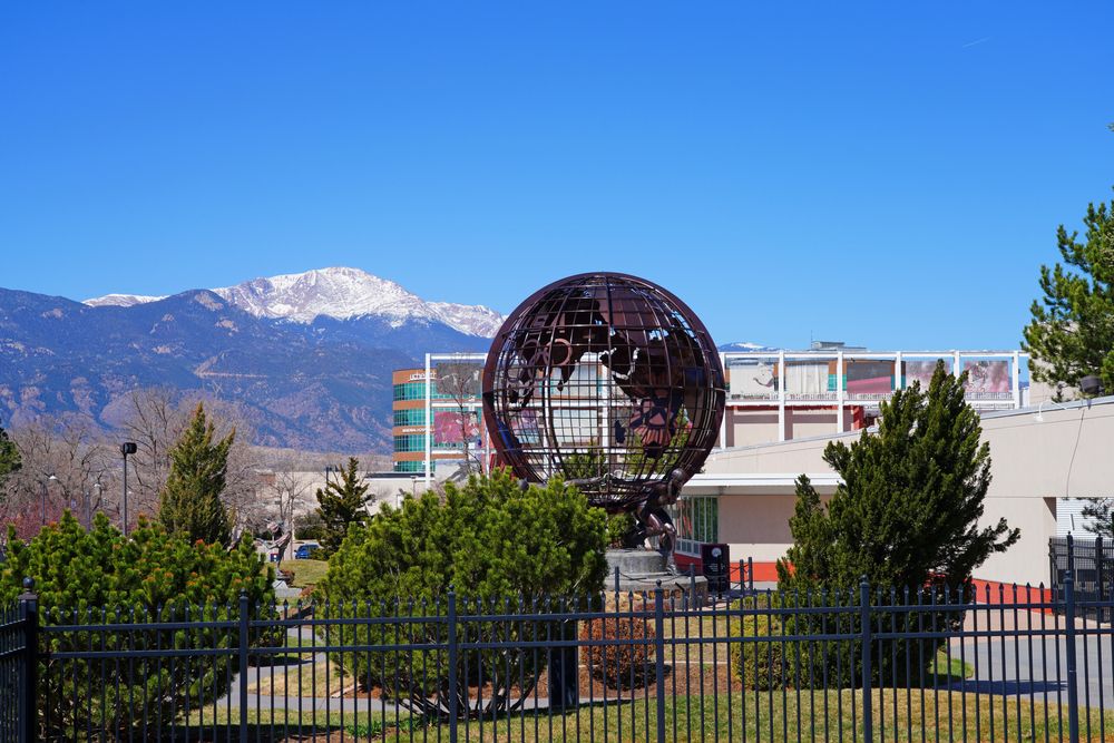 Sculpture in front of the US Olympic and Paralympic Training Center
