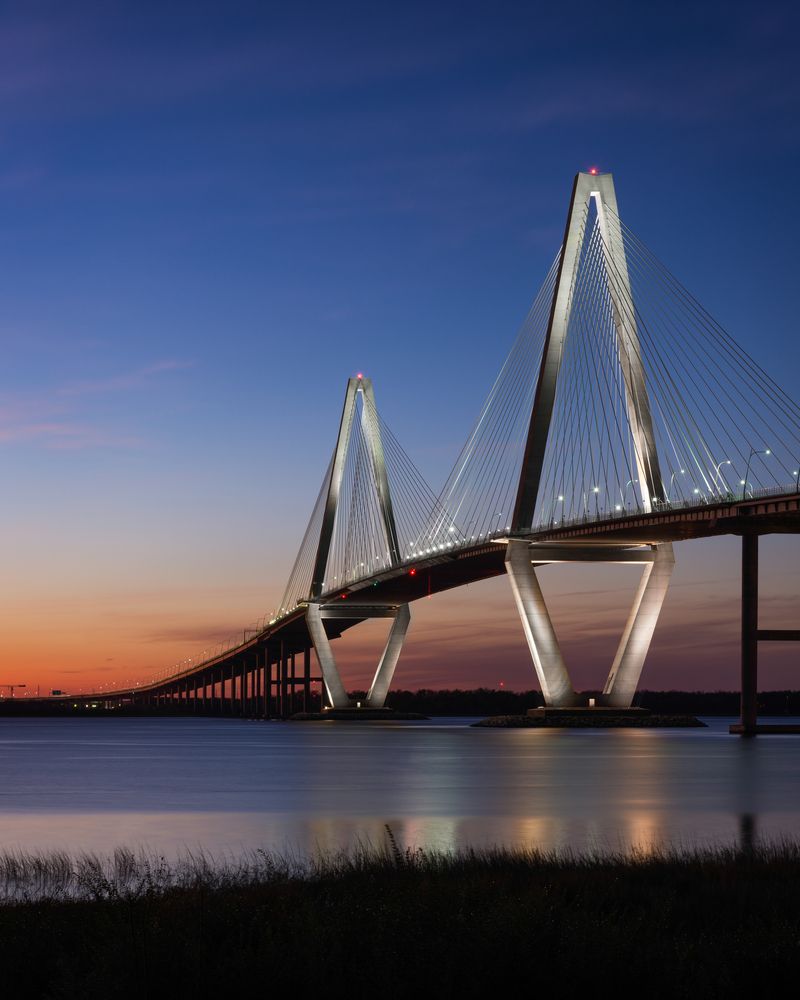 Night lights of Arthur Ravenel Jr. Bridge
