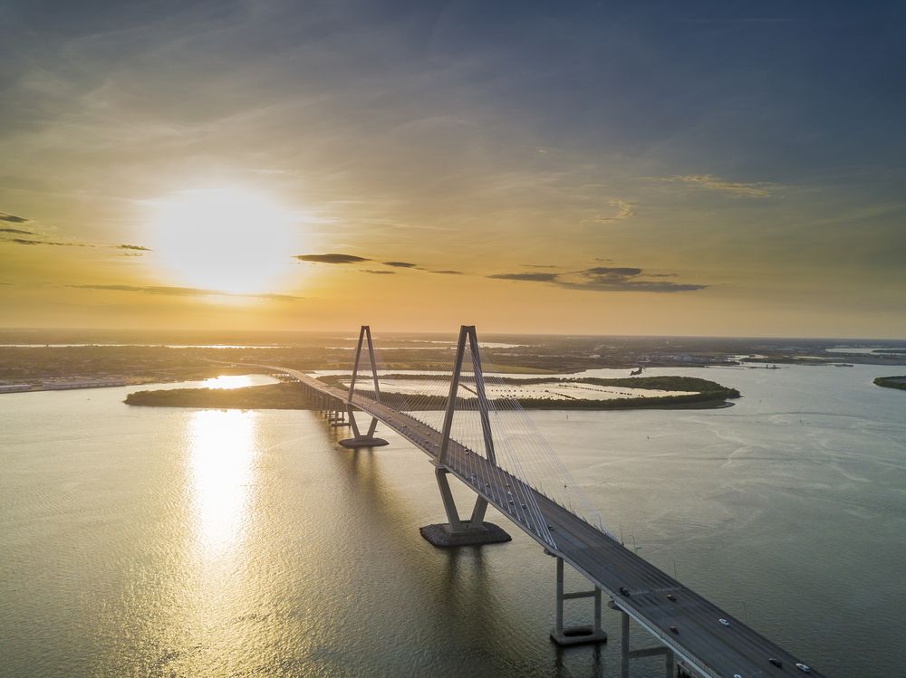 Aerial view of Arthur Ravenel Jr. Bridge