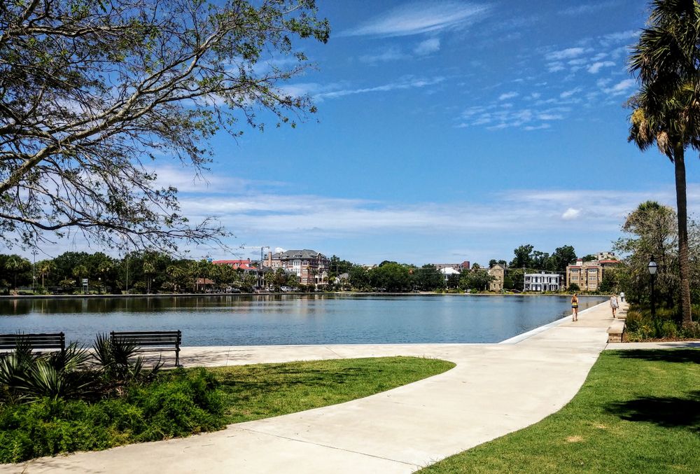 Daytime view of the Historic Colonial Lake Park